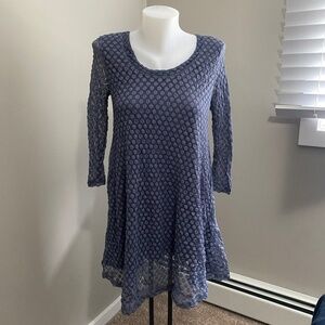 Anthropologie Lilka Women's‎ Lined Purple Lace Midi T-shirt Dress Size X-small